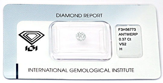 Foto 1 - Diamant, IGI, Brillant 0,37ct Weiss Wesselton H, D5675