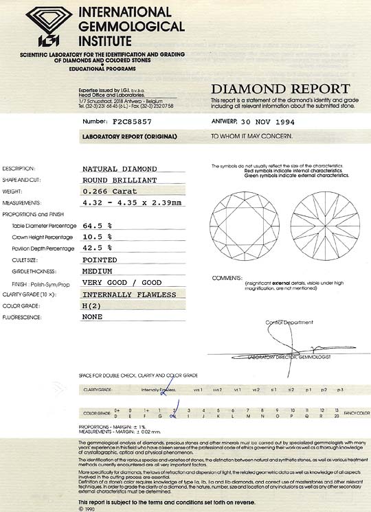 Foto 9 - Diamant 0,266ct Brillant IGI Lupenrein Wesselton Weiss, D6540