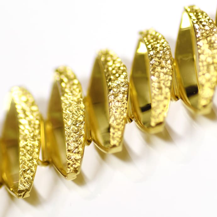 Foto 4 - Design-Goldarmband Navette Form aus massiv 18K Gelbgold, K3226