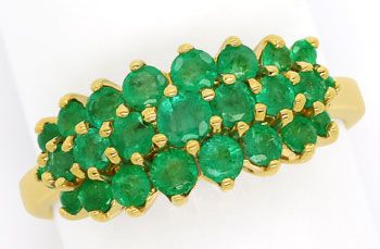 Foto 1 - Smaragd Ring mit 1,47ct Spitzen Smaragden, 14K Gelbgold, R7766
