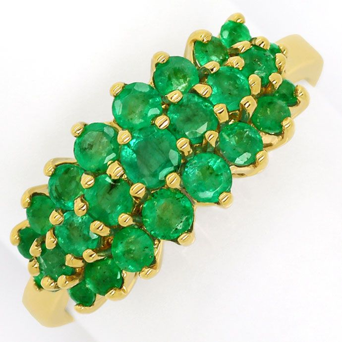 Foto 2 - Smaragd Ring mit 1,47ct Spitzen Smaragden, 14K Gelbgold, R7766