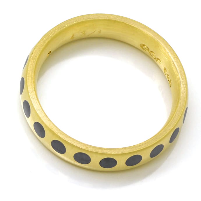 Foto 3 - Diamantring Brillant und schwarze Punkte in Gelbgold, S2084