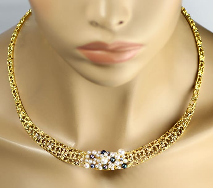 Foto 4 - Fantastisches Designer-Goldcollier 40 Perlen, S5270