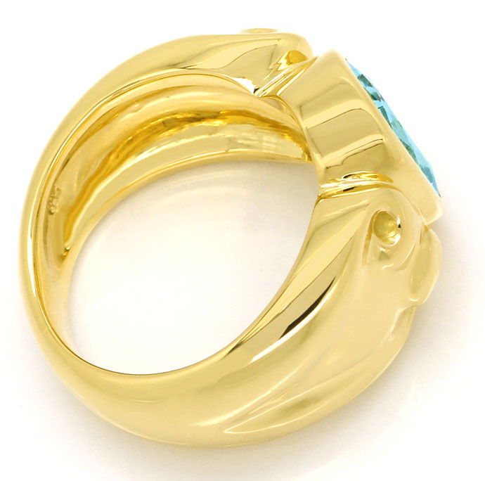 Foto 3 - Ovaler Aquamarin in schwerem barockem Gelbgold-Ring 18K, S9837