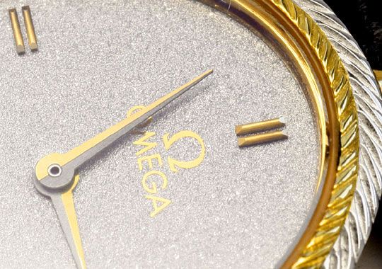 Foto 3 - Omega Damen-Armbanduhr 18K Gelbgold-Weißgold Quarz-Uhr, U2127